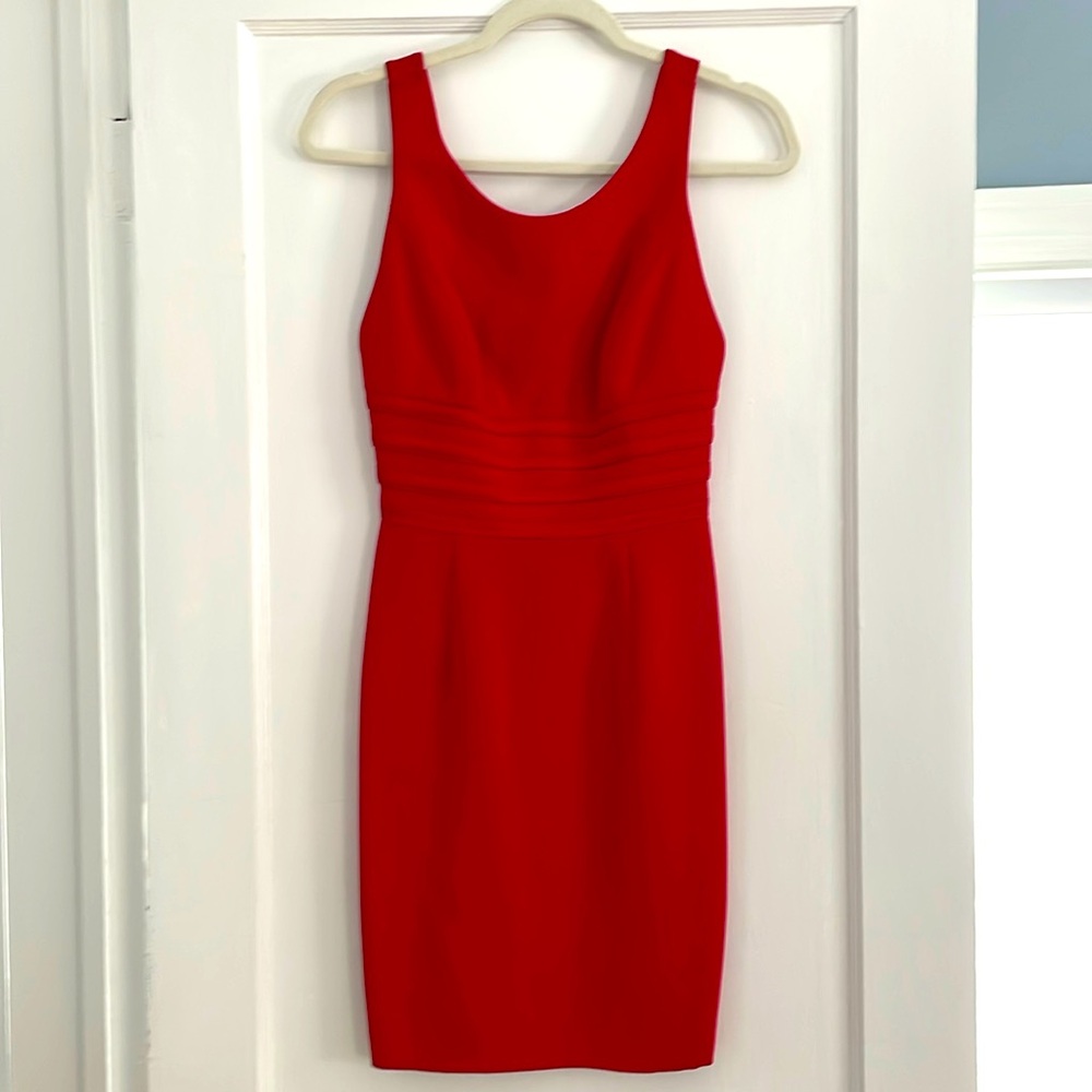 Red knee length dress